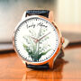 Personalised Wrist Watch With Lily Of The Valley Design, thumbnail 1 of 3