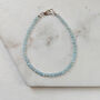 Aquamarine Semi Precious Gemstone Bracelet, thumbnail 3 of 8
