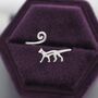 Adjustable Cat Ring In Sterling Silver, thumbnail 5 of 10
