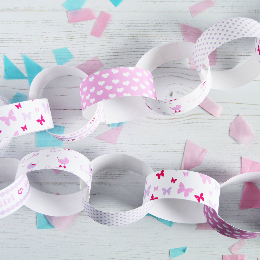Baby Girl Paper Chain Kit By Altered Chic | notonthehighstreet.com