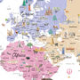 Educational Illustrated Kids World Map Pastels, thumbnail 4 of 7