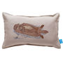 Sleeping Otter Mum And Pup Embroidered Cushion, thumbnail 1 of 6