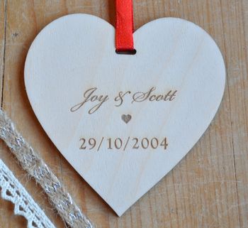 Special Date Hanging Wooden Heart, 2 of 6