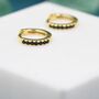 Sterling Silver Skinny Huggie Hoop Earrings With Black Cz Crystals, thumbnail 7 of 12
