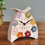 Pottery Handmade Bold Coloured Flowers Mantel Clock, thumbnail 5 of 7