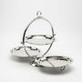 Silver Foldable Solid Copper Two Tier Serving Stand, thumbnail 1 of 8