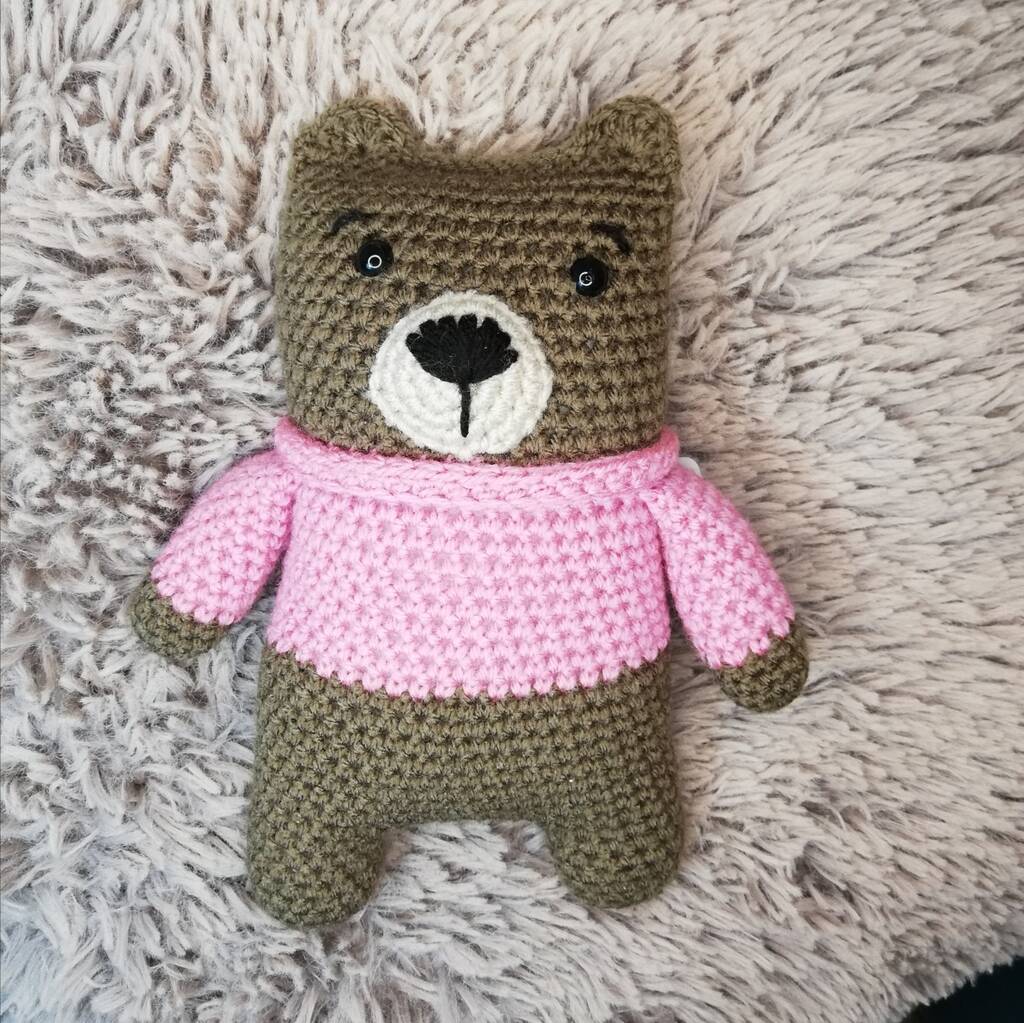 Image of Crochet Square Bear Soft Toy
