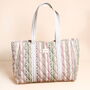 Sage And Pink Vintage Floral Quilted Tote Bag, thumbnail 1 of 4