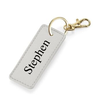 Personalised Saffiano Faux Leather Bag Charms Key Chain Keyring, 5 of 8