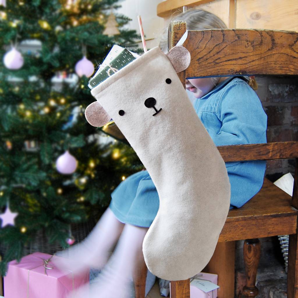 Dress Up Animal Felt Christmas Stocking By Clara and Macy |  