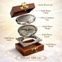 Vintage Brass Compass With Wooden Box And Engraved Quote, thumbnail 6 of 12