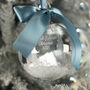 Round Glass Couple's Christmas Snow Filled Tree Bauble Decoration, thumbnail 3 of 7