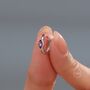 Sterling Silver Tiny Rhombus Amethyst Purple Cz Huggie Hoop, thumbnail 3 of 12