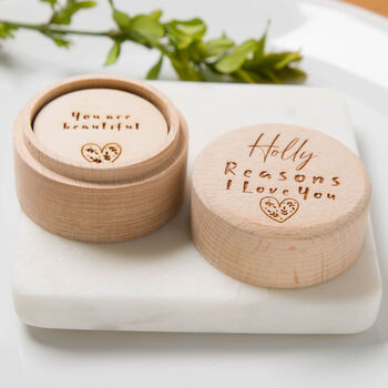 Personalised Reasons 'I Love You' Token Gift Box, 2 of 7