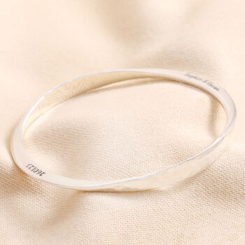 Personalised Hammered Sterling Silver Bangle, 3 of 5