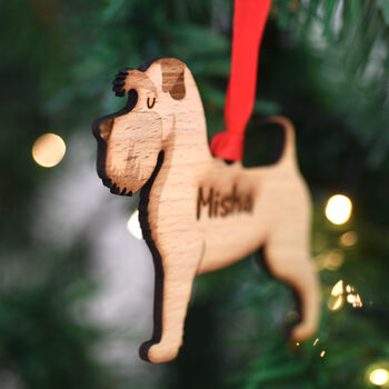 Personalised Schnauzer Dog Wooden Christmas Decoration, 6 of 8