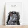 Watercolour Pet Portrait From Photo Unframed Poster, thumbnail 8 of 8