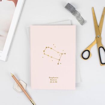 Zodiac Star Sign Personalised Notebook, 2 of 9