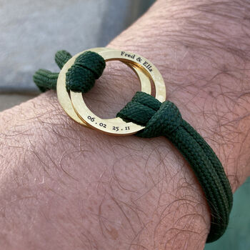 Men's Engraved Halo Rope Bracelet, 3 of 6