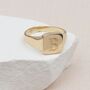 Personalised Mens 9ct Yellow Gold Square Signet Ring, thumbnail 1 of 4