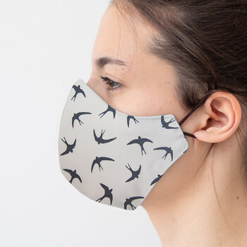 Kids Swallow Print Reusable Face Mask | Reversible, 3 of 8