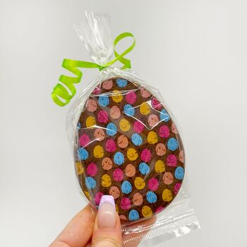 Small Chocolate Easter Egg Flegg With Bunny Pattern, 3 of 5