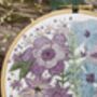 'Birdsong' Floral Linen Panel Embroidery Pattern Design, thumbnail 3 of 10