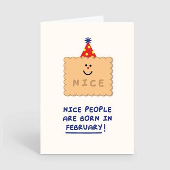 February Birthday Card Cute Nice Biscuit, 2 of 2