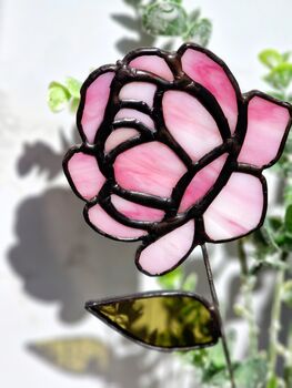 Pink Peony Flowers Stained Glass Gifts By Post, 3 of 6