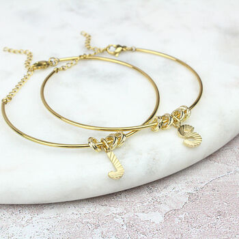 30th Or 40th Birthday A Ring For Every Decade Gold Bangle Bracelet, 7 of 11