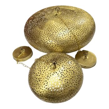 Hand Perforated Moroccan Brass Pendant Lamp | Artisanal Made, 5 of 12