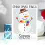 Personalised Snowman Rainbow Christmas Card, thumbnail 3 of 6