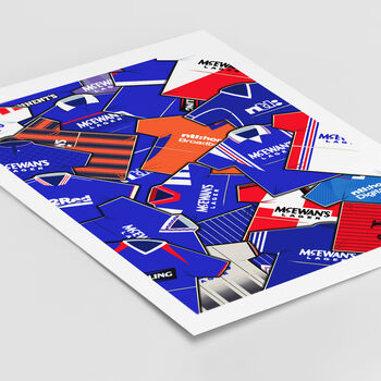 Rangers Football Shirt Mash Up Print, 3 of 3
