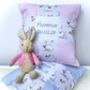 Nursery Bunny Name And Date Cushion, thumbnail 4 of 9