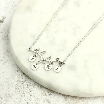 Personalised Family Tree Initials Necklace, Silver Or Gold Tone, 9 of 12