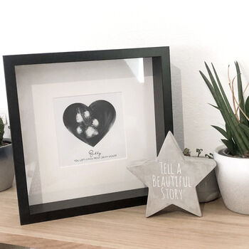 Unframed Paw Print Monochrome Heart Artwork, 3 of 3