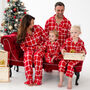 Family Xmas Personalised Embroidered Red Check Pyjamas, thumbnail 1 of 9