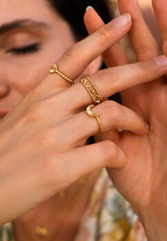 Gold Plated Solis And Selene Rings Set Of Two, 6 of 6