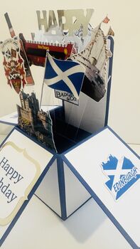 Personalisable Edinburgh Scotland Themed 3D Greeting/Gift Card, 4 of 7