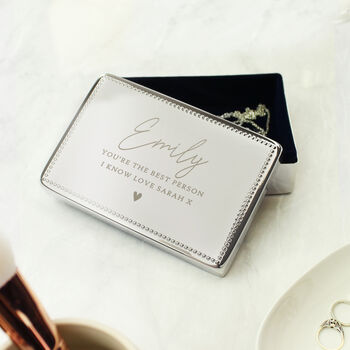 Personalised Name And Message Rectangular Jewellery Box, 3 of 5