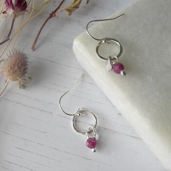 Ruby Circle Earrings, 3 of 6