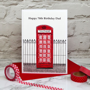 'Telephone Box' Personalised Birthday Card, 2 of 4