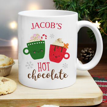 Personalised Cute Christmas Hot Chocolate Mug, 2 of 4