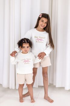 'Big Sister/Little Sister' Embroidered Bow Detail Sweatshirt, 3 of 10