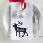 Personalised Reindeer Christmas Napkin, thumbnail 1 of 2