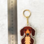 Dachshund Dog Wooden Keyring With Optional Christmas Card, thumbnail 7 of 8