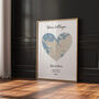 City Map Heart Print For Couples, thumbnail 1 of 6