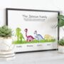 Personalised Family Dinosaur Print. Gift For Nursery, thumbnail 3 of 6