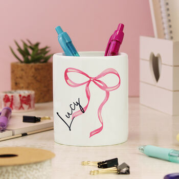 Personalised Bow Make Up Brush Holder, 3 of 4