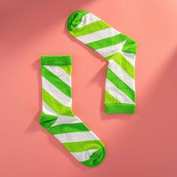 Men's Egyptian Cotton Socks With Green Stripes, 2 of 4